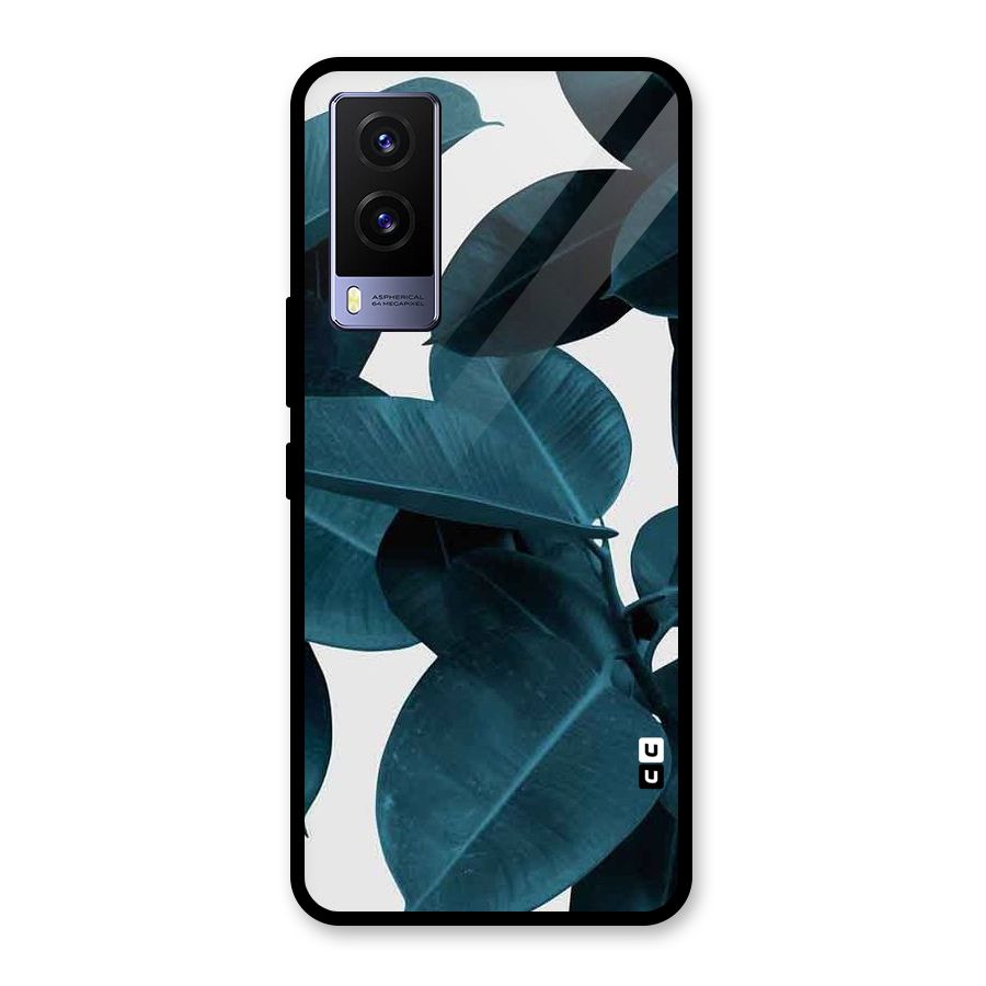 Very Aesthetic Leafs Glass Back Case for Vivo V21e 5G