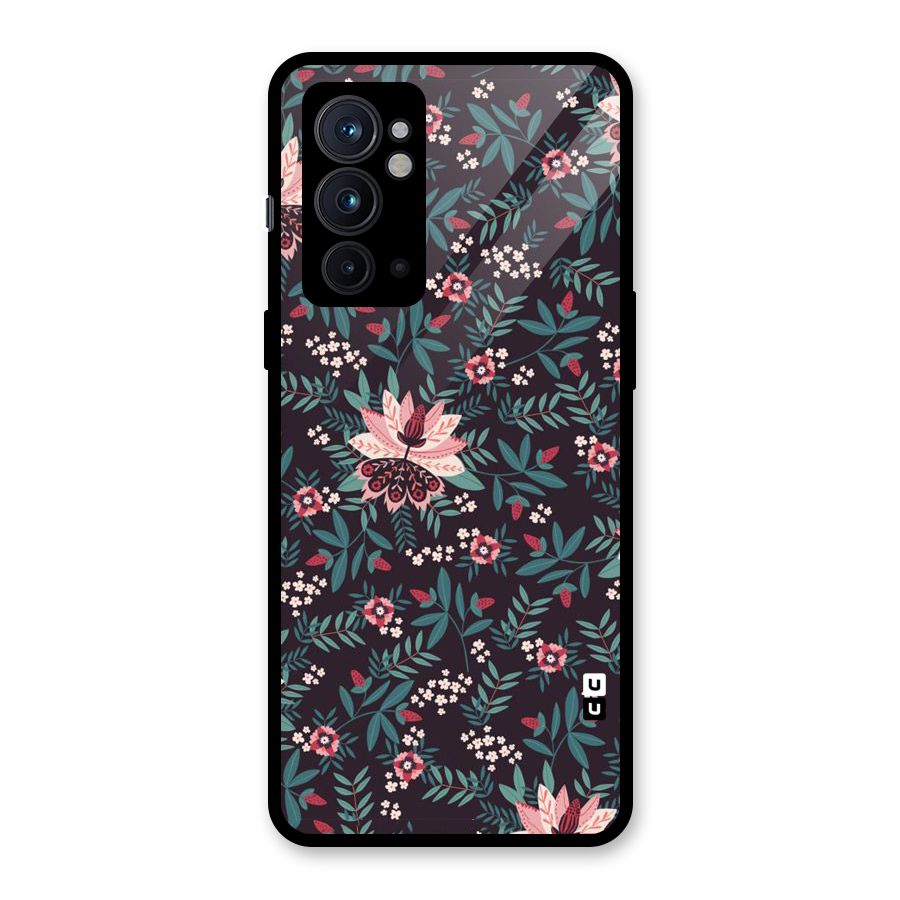 Very Leafy Pattern Glass Back Case for OnePlus 9RT 5G