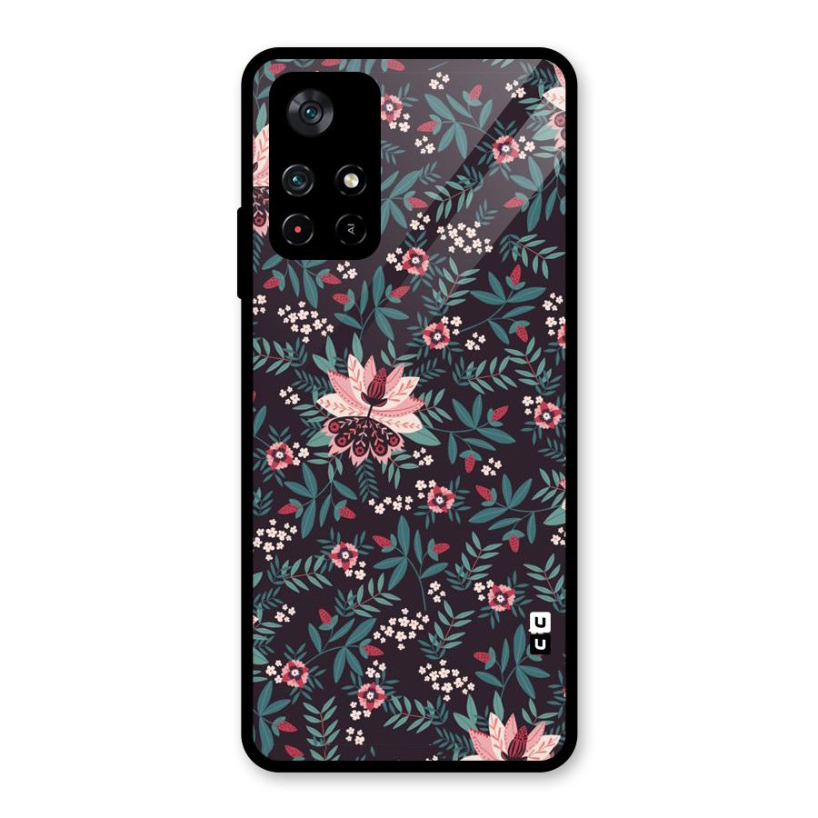 Very Leafy Pattern Glass Back Case for Poco M4 Pro 5G