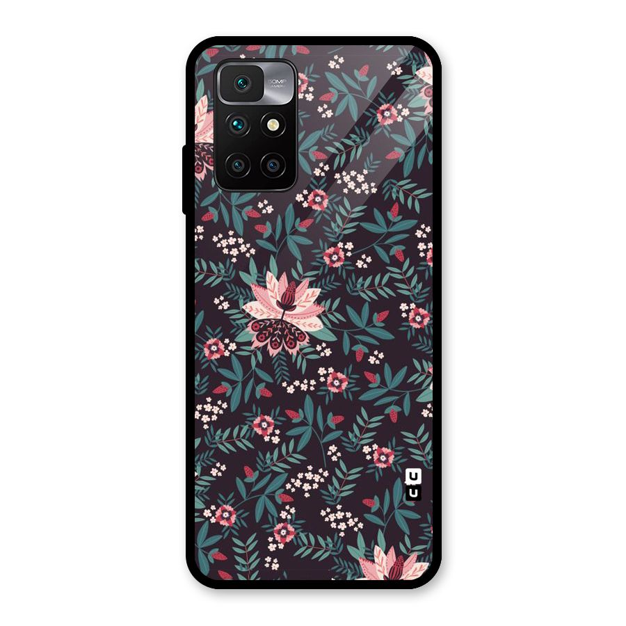Very Leafy Pattern Glass Back Case for Redmi 10 Prime
