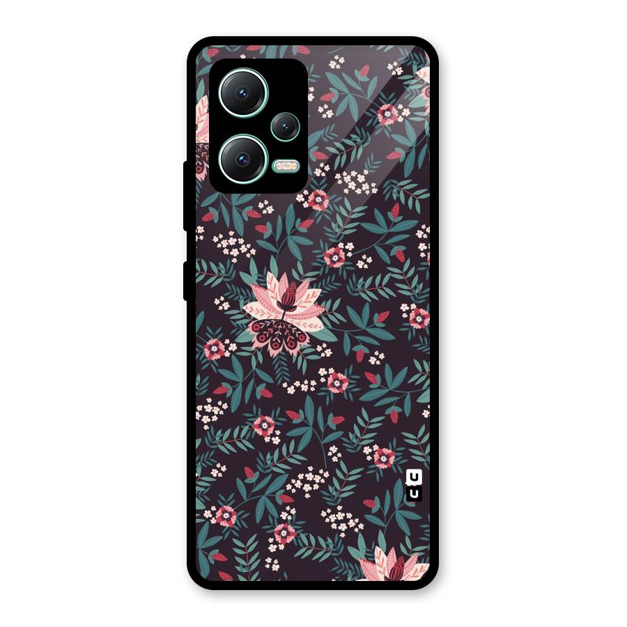 Very Leafy Pattern Glass Back Case for Redmi Note 12 5G