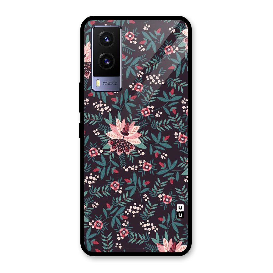 Very Leafy Pattern Glass Back Case for Vivo V21e 5G