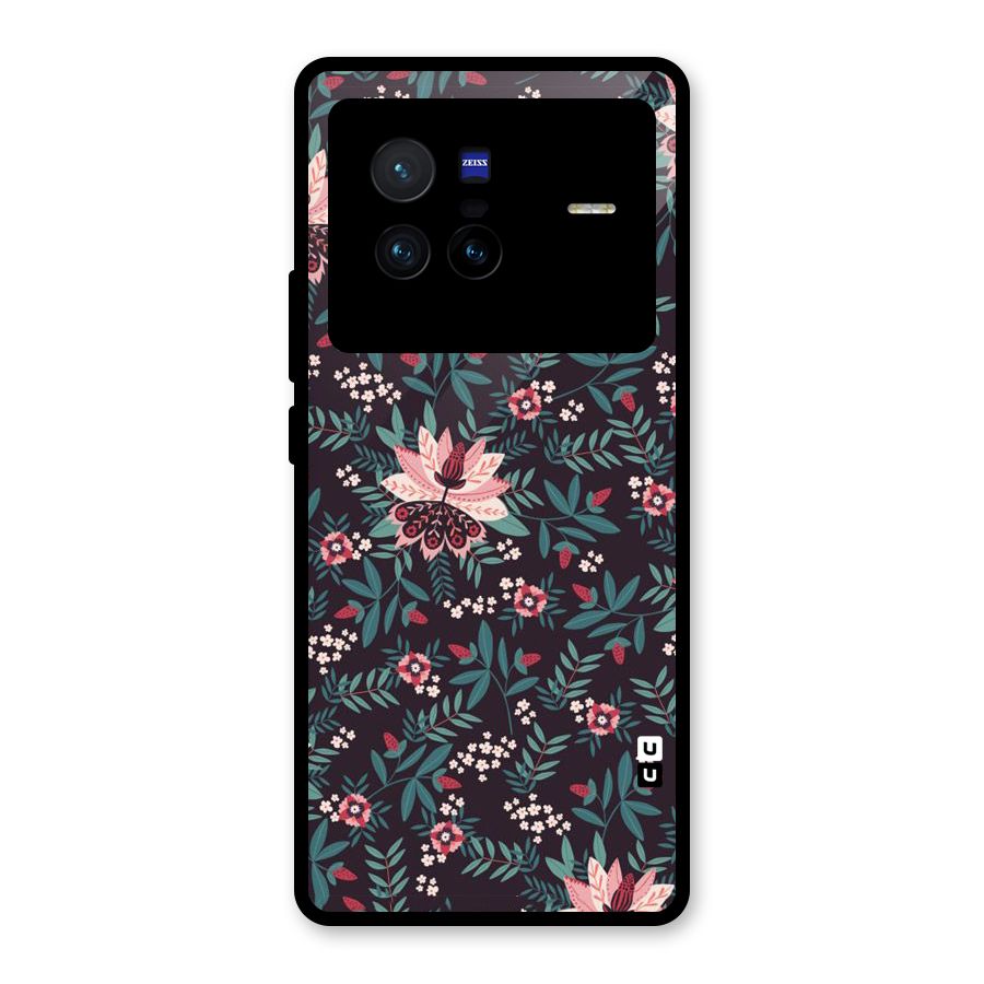 Very Leafy Pattern Glass Back Case for Vivo X80