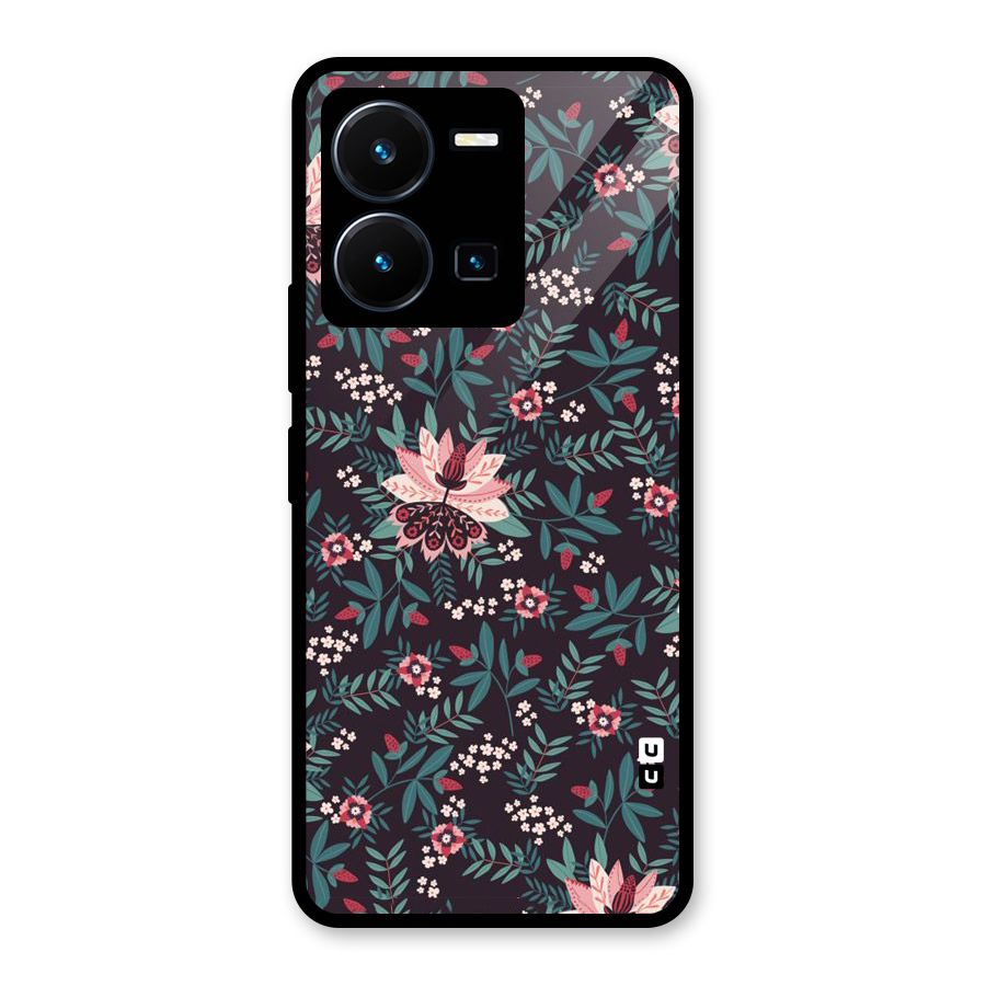 Very Leafy Pattern Glass Back Case for Vivo Y35