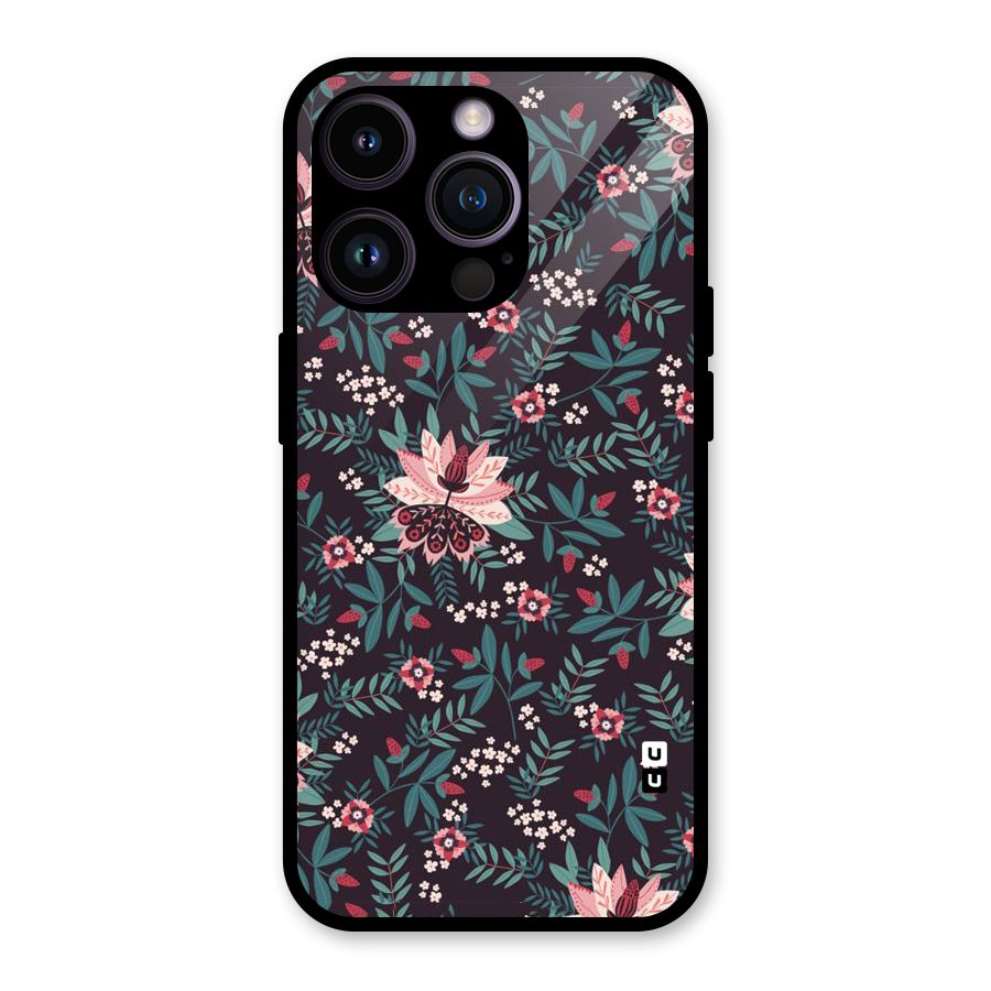 Very Leafy Pattern Glass Back Case for iPhone 14 Pro