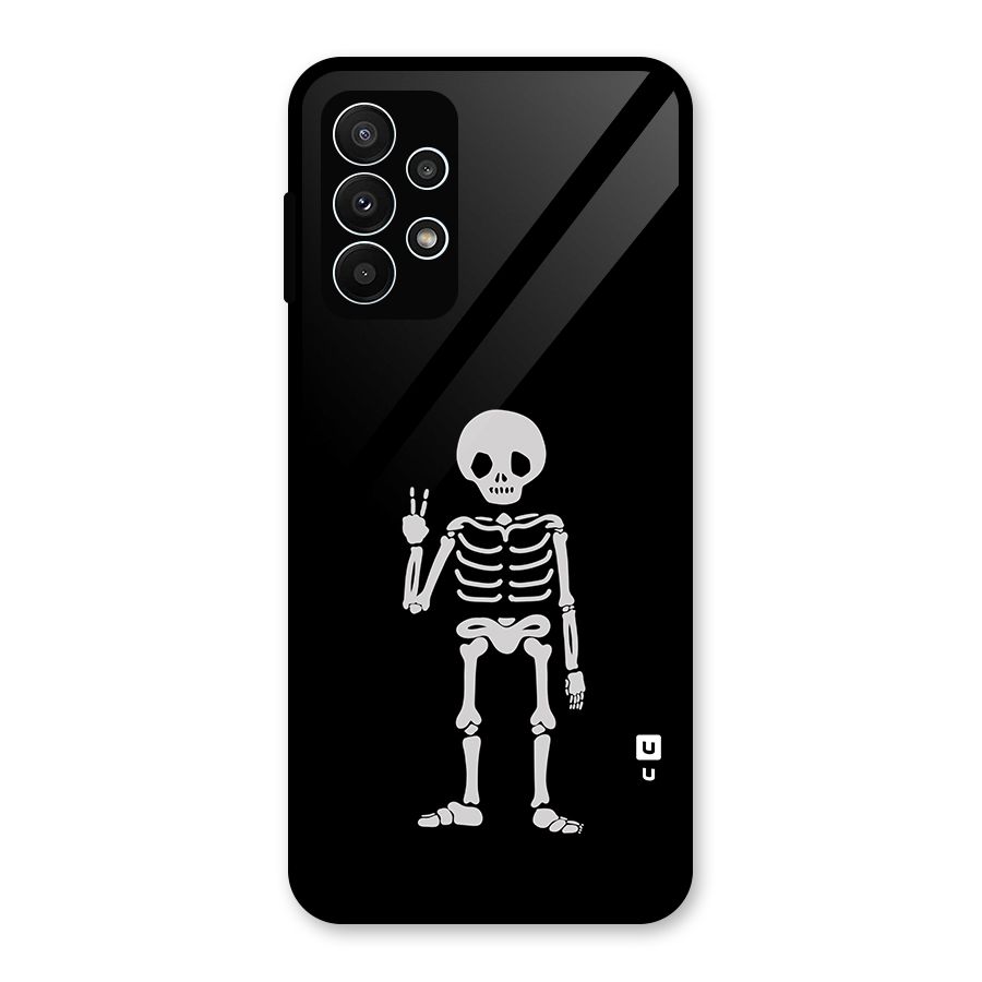 Victory Skeleton Spooky Glass Back Case for Galaxy A23