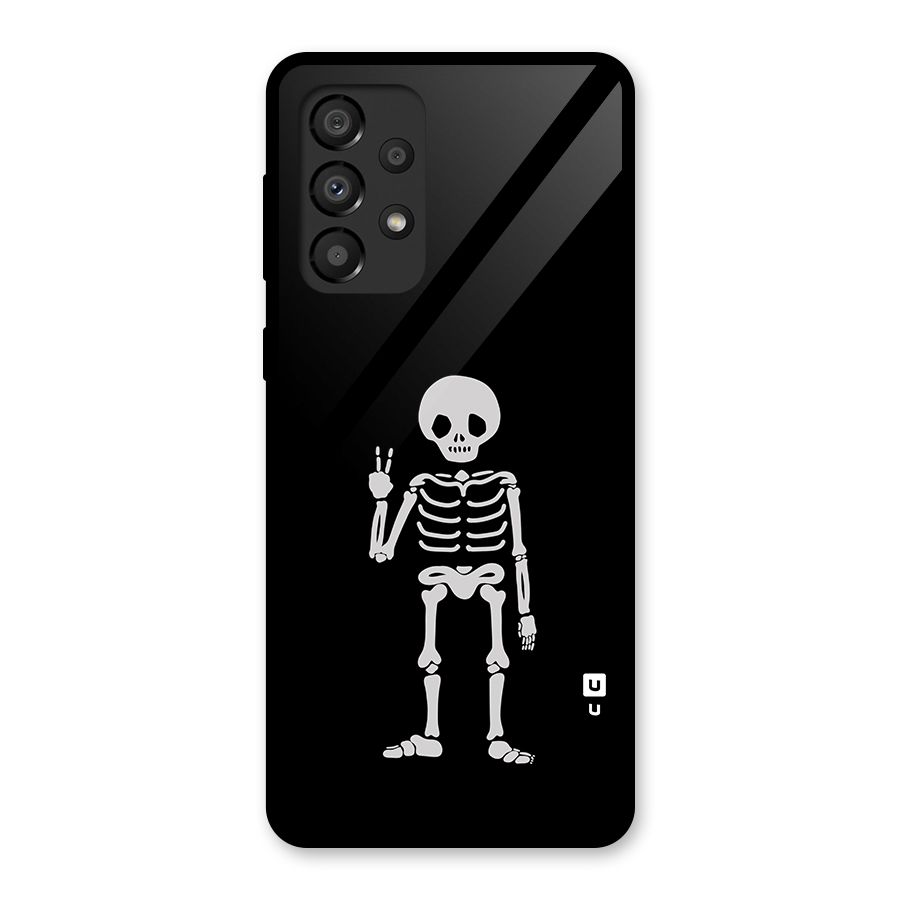 Victory Skeleton Spooky Glass Back Case for Galaxy A33 5G