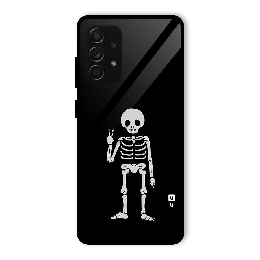 Victory Skeleton Spooky Glass Back Case for Galaxy A53 5G