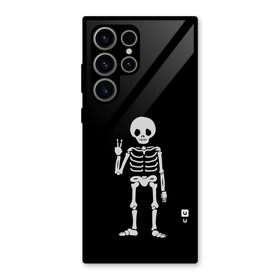 Victory Skeleton Spooky Glass Back Case for Galaxy S23 Ultra