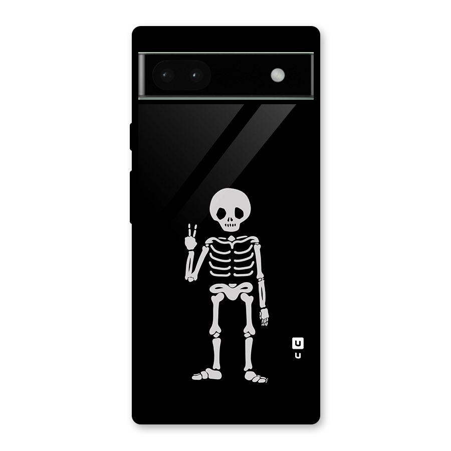 Victory Skeleton Spooky Glass Back Case for Google Pixel 6a