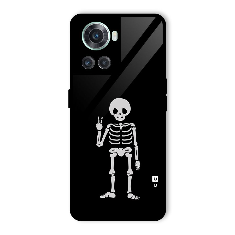 Victory Skeleton Spooky Glass Back Case for OnePlus 10R