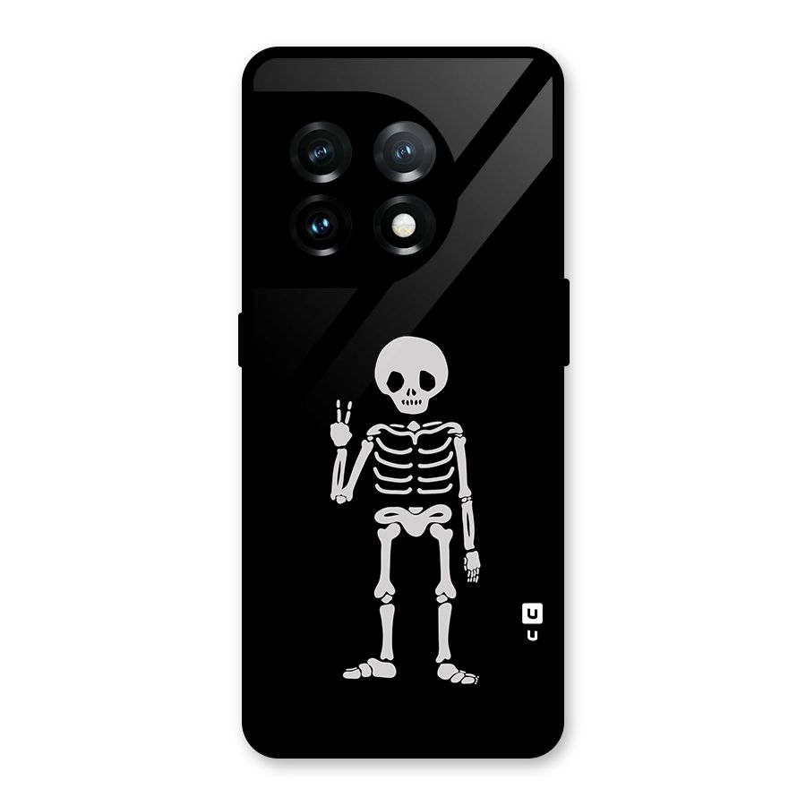 Victory Skeleton Spooky Glass Back Case for OnePlus 11