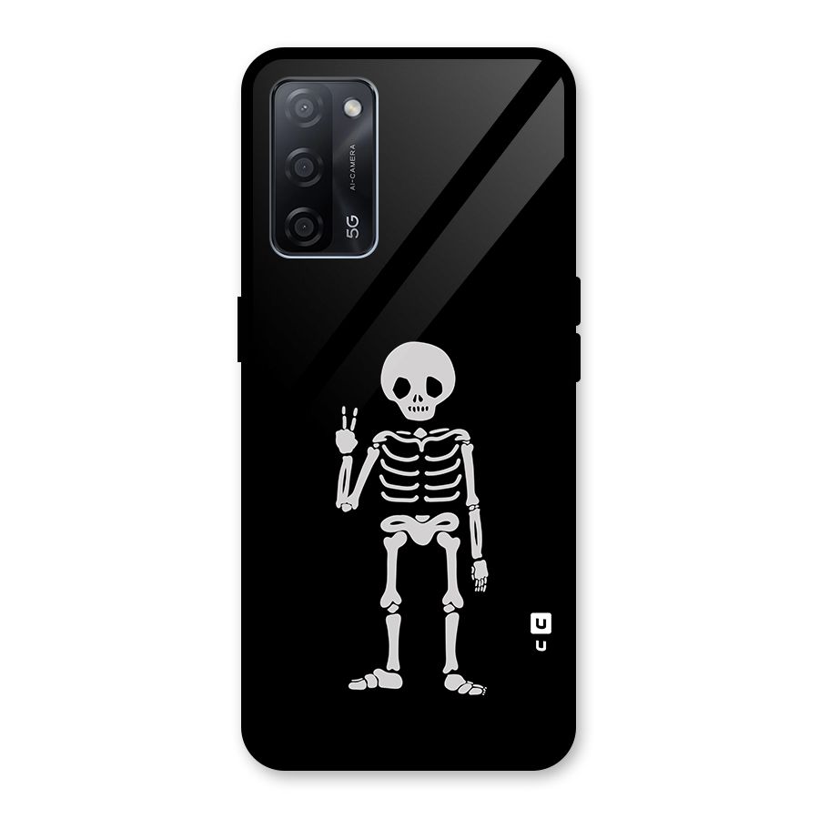 Victory Skeleton Spooky Glass Back Case for Oppo A53s 5G
