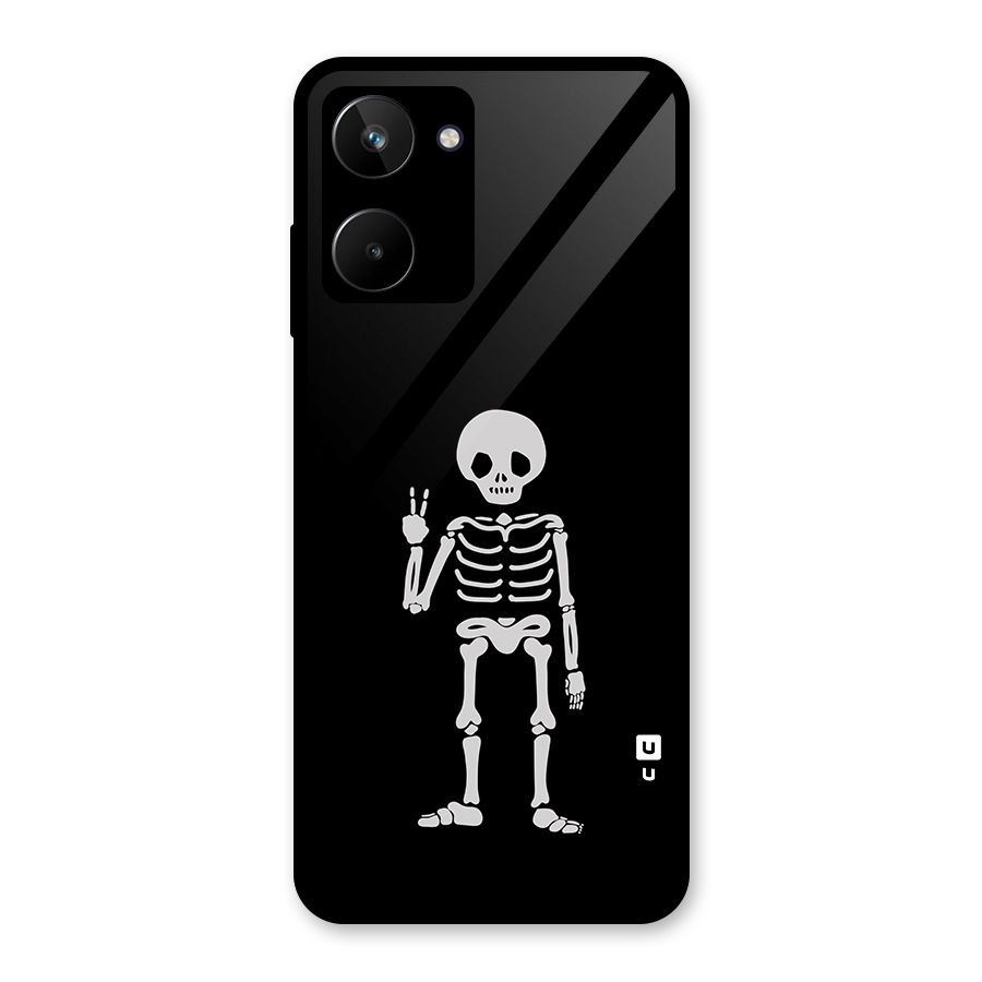 Victory Skeleton Spooky Glass Back Case for Realme 10