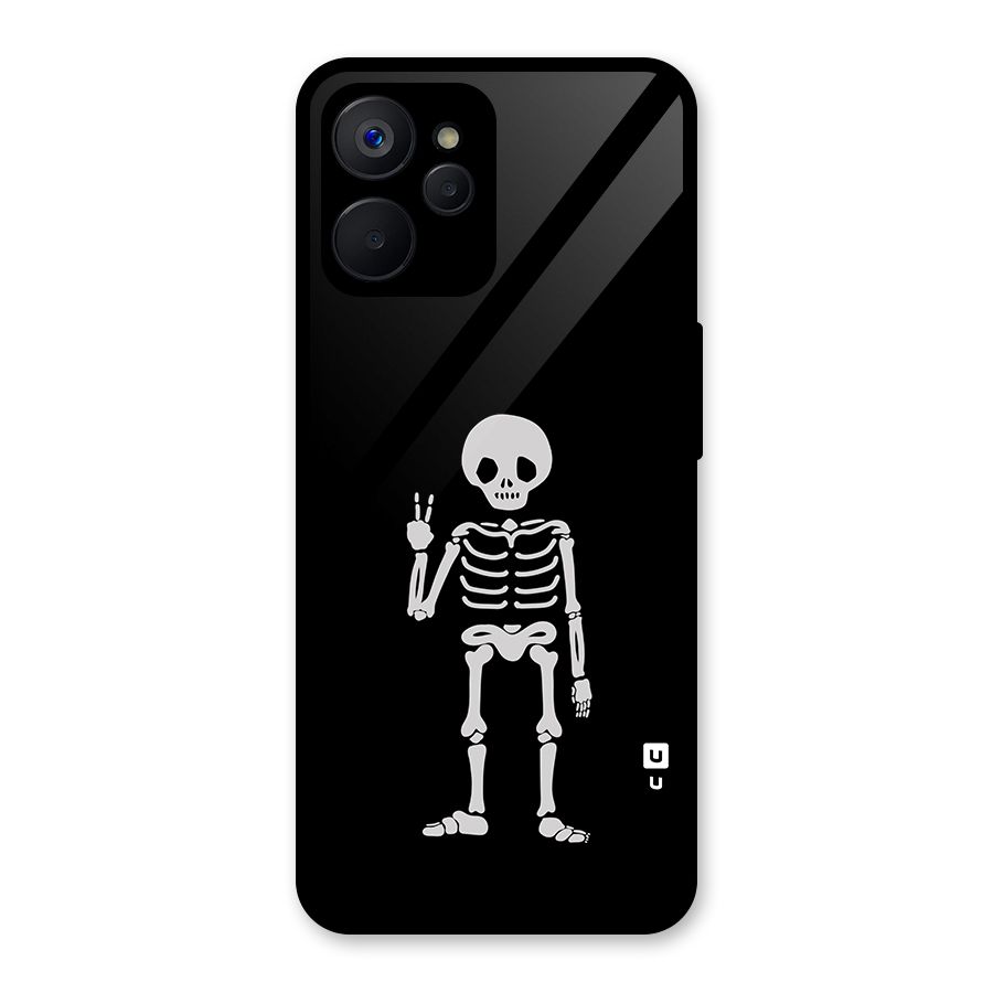 Victory Skeleton Spooky Glass Back Case for Realme 9i 5G