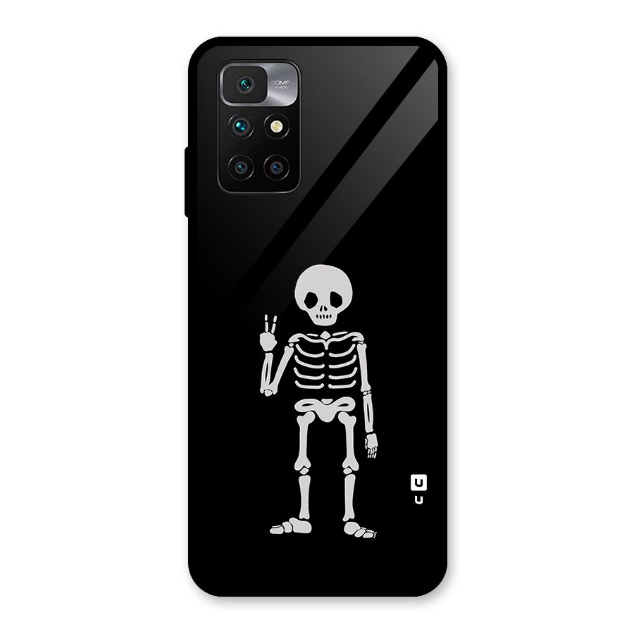 Victory Skeleton Spooky Glass Back Case for Redmi 10 Prime