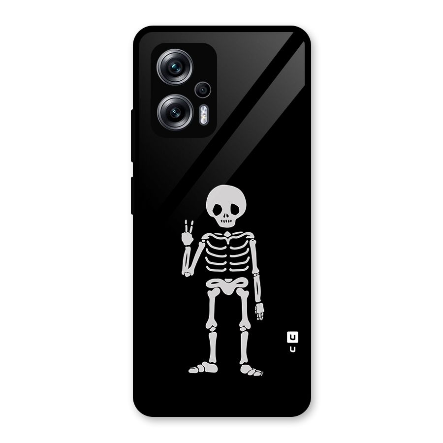 Victory Skeleton Spooky Glass Back Case for Redmi K50i