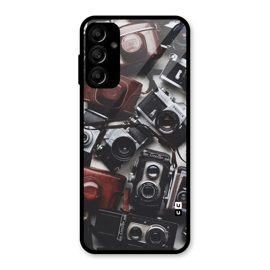 Vintage Beauty Shutter Glass Back Case for Galaxy A14 5G