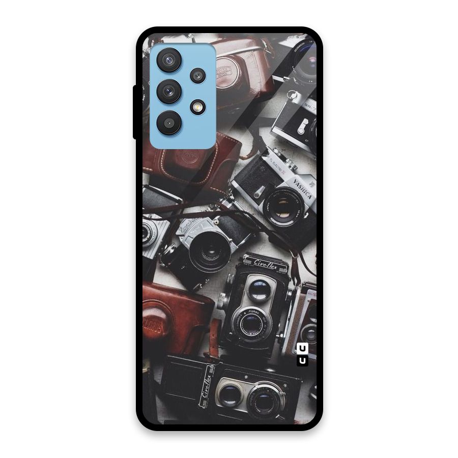 Vintage Beauty Shutter Glass Back Case for Galaxy M32 5G