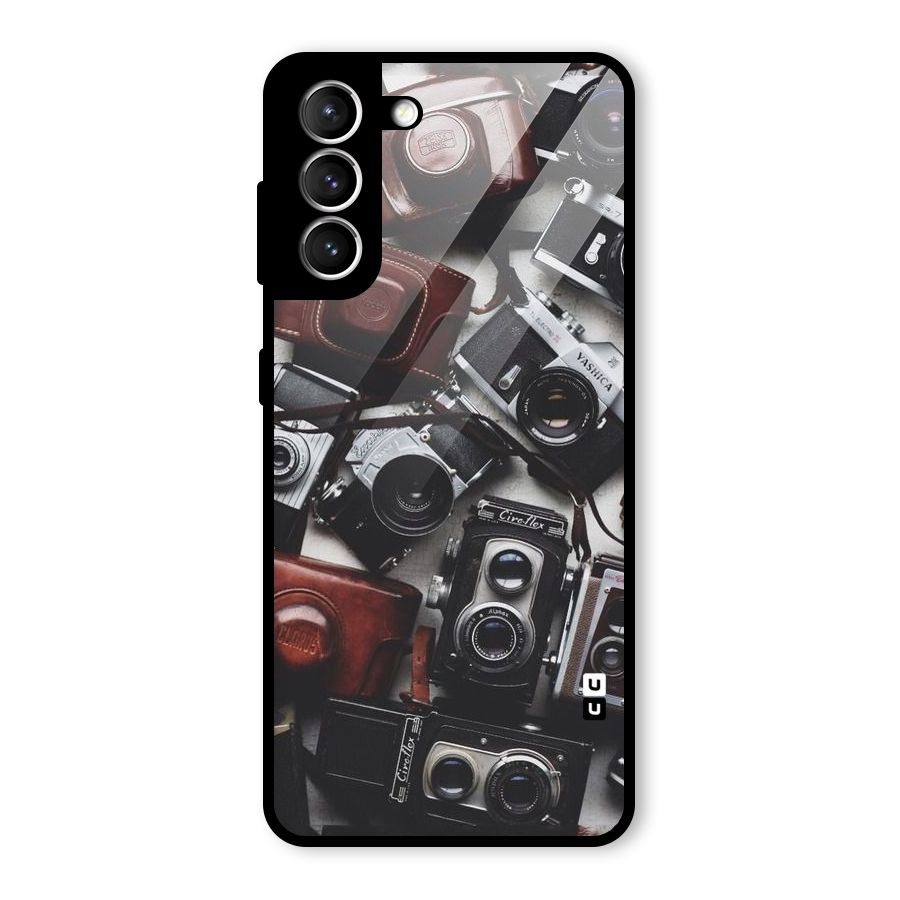 Vintage Beauty Shutter Glass Back Case for Galaxy S21 5G