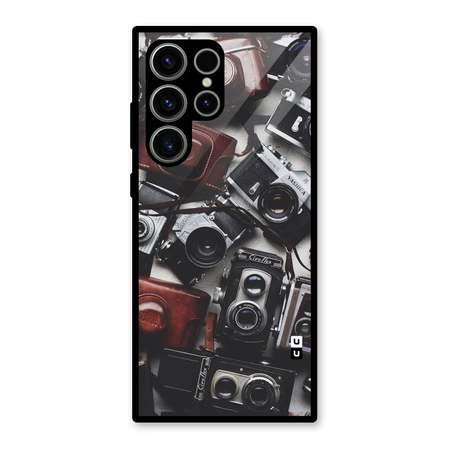 Vintage Beauty Shutter Glass Back Case for Galaxy S23 Ultra
