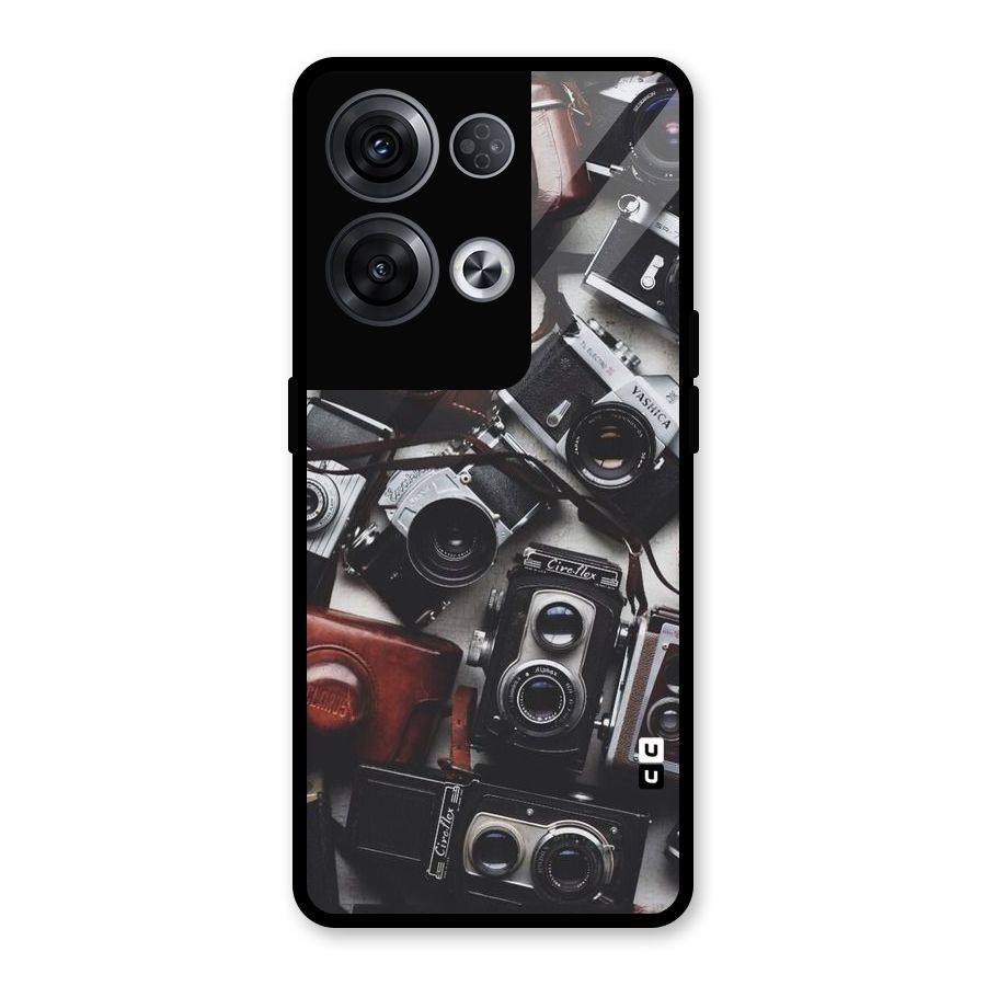 Vintage Beauty Shutter Glass Back Case for Oppo Reno8 Pro 5G