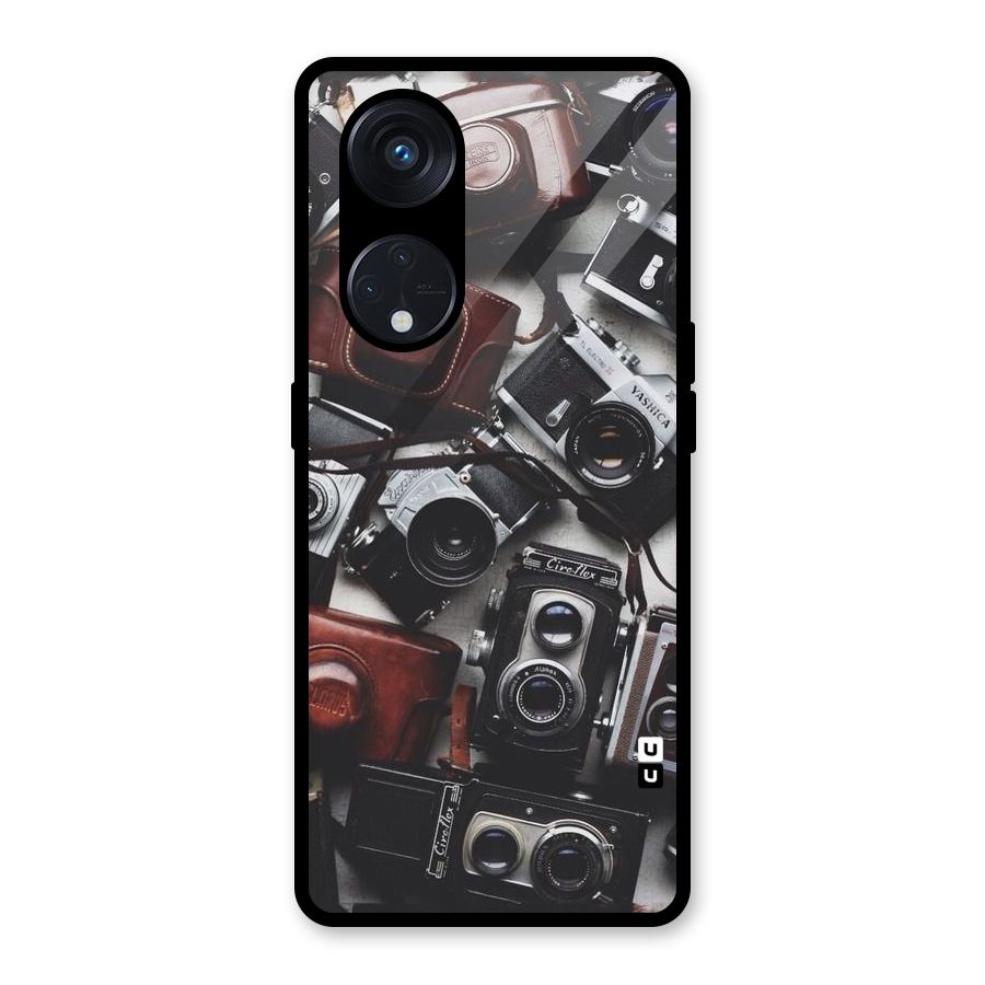 Vintage Beauty Shutter Glass Back Case for Reno8 T 5G
