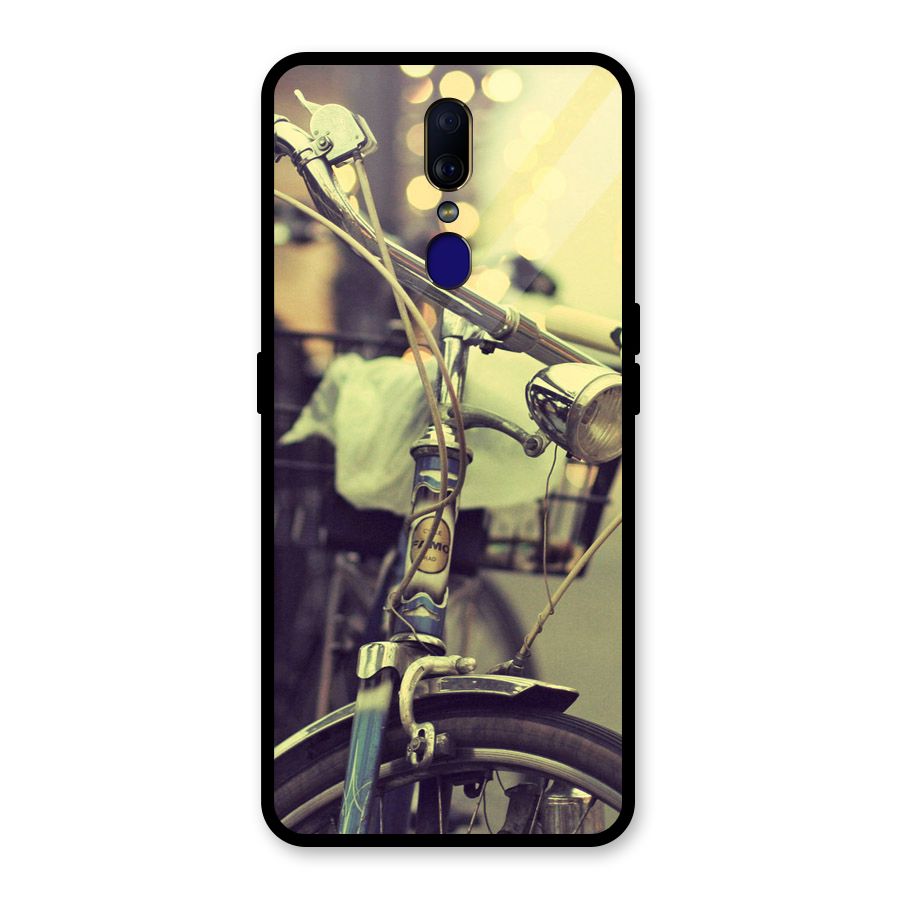 Vintage Bicycle Glass Back Case for Oppo F11
