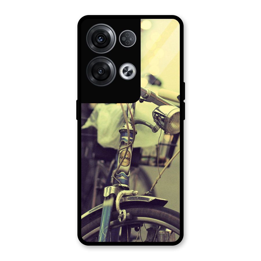 Vintage Bicycle Glass Back Case for Oppo Reno8 Pro 5G
