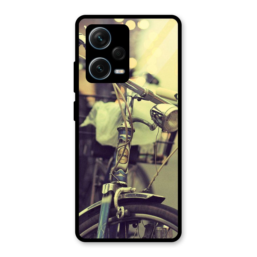 Vintage Bicycle Glass Back Case for Redmi Note 12 Pro Plus 5G