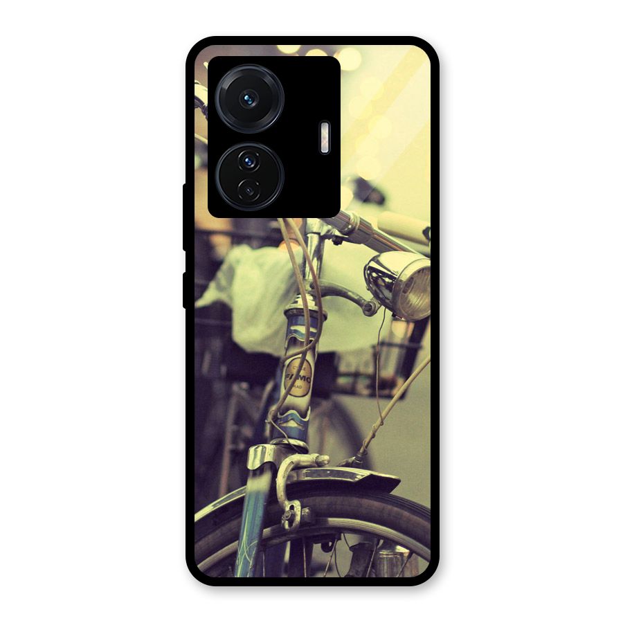 Vintage Bicycle Glass Back Case for Vivo T1 Pro
