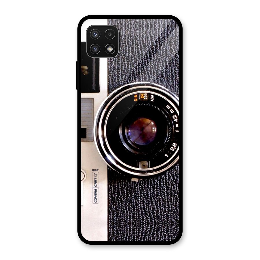 Vintage Camera Glass Back Case for Galaxy A22 5G