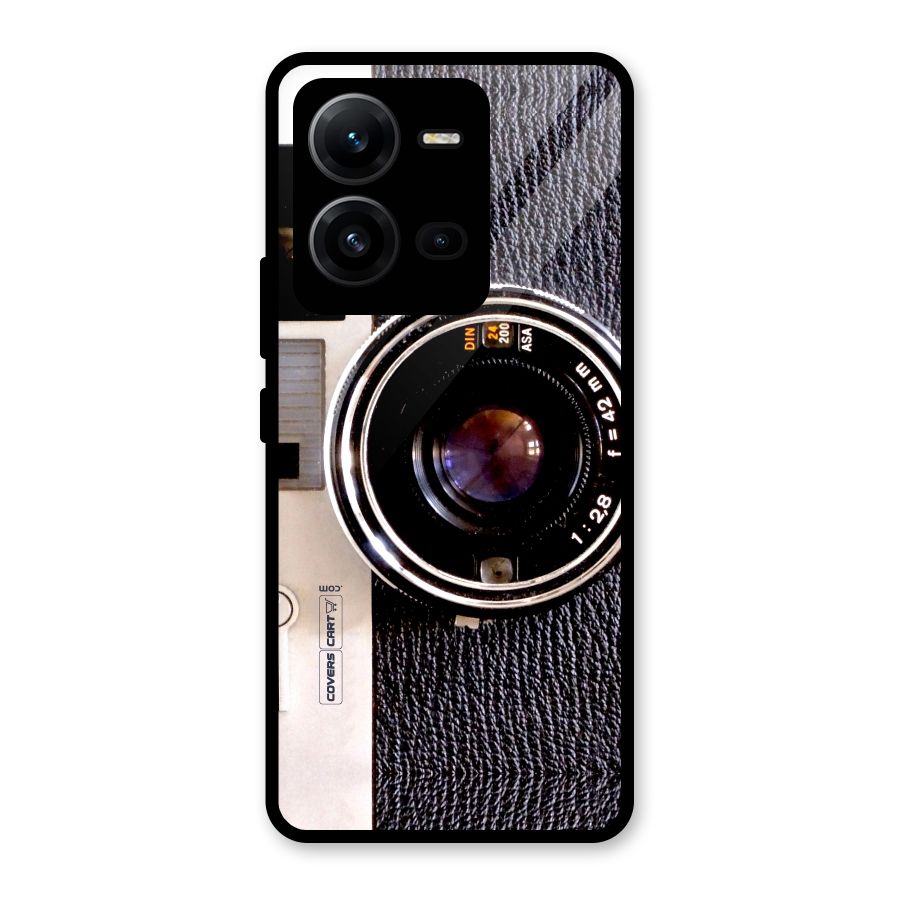 Vintage Camera Glass Back Case for Vivo V25