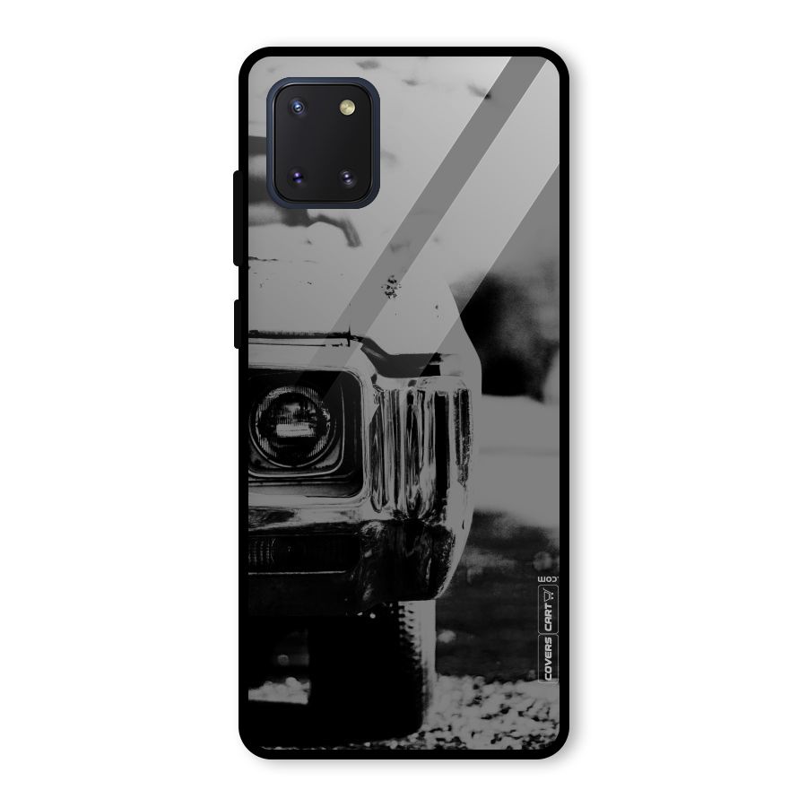 Vintage Car Black and White Glass Back Case for Galaxy Note 10 Lite