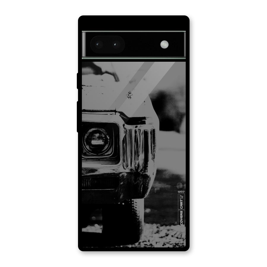 Vintage Car Black and White Glass Back Case for Google Pixel 6a