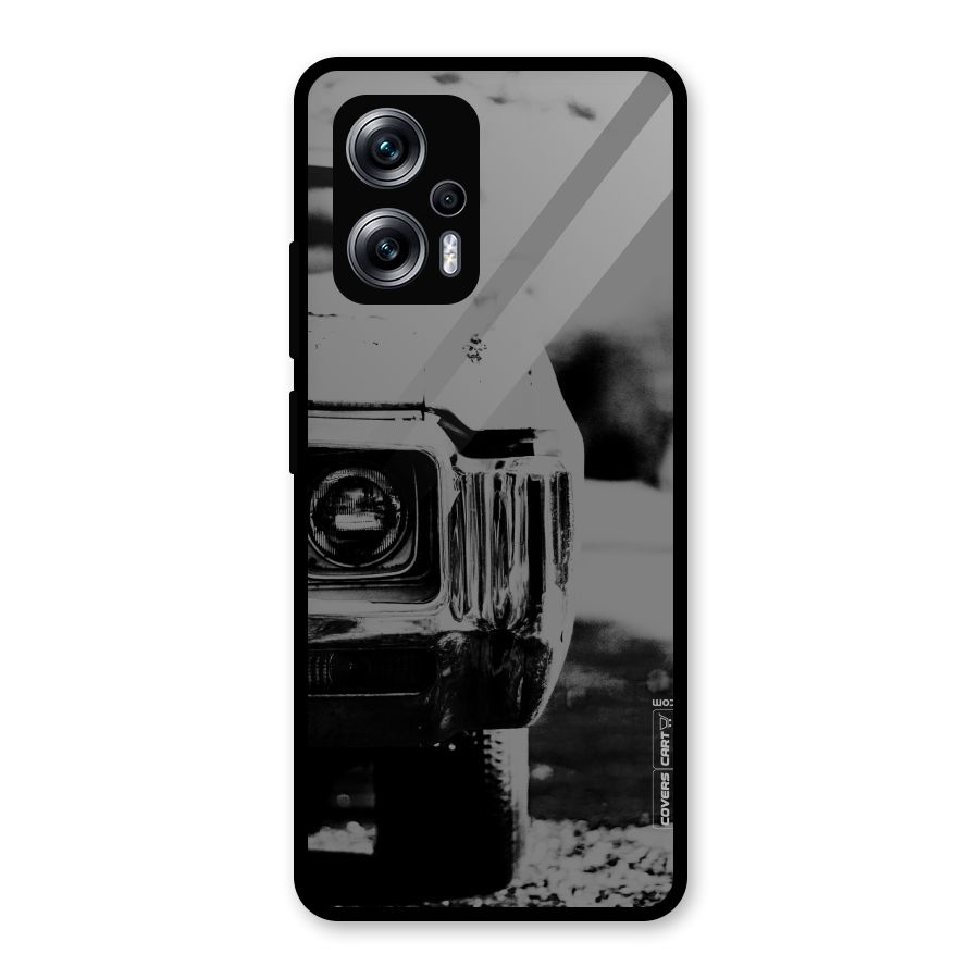 Vintage Car Black and White Glass Back Case for Redmi K50i