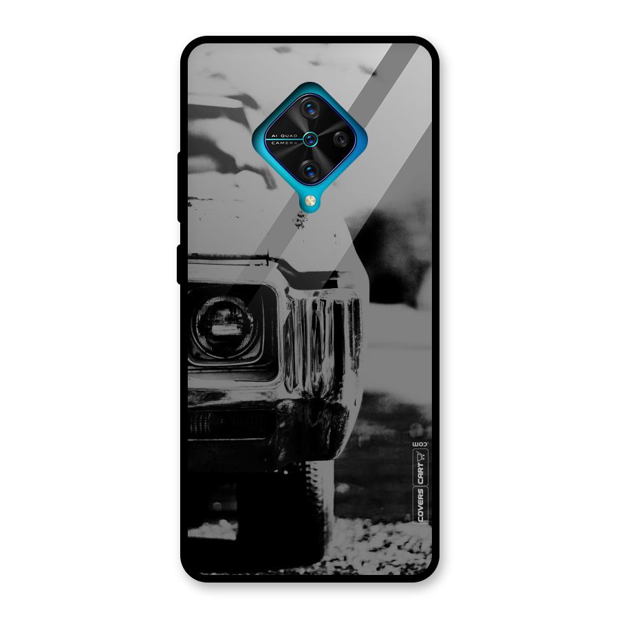 Vintage Car Black and White Glass Back Case for Vivo S1 Pro