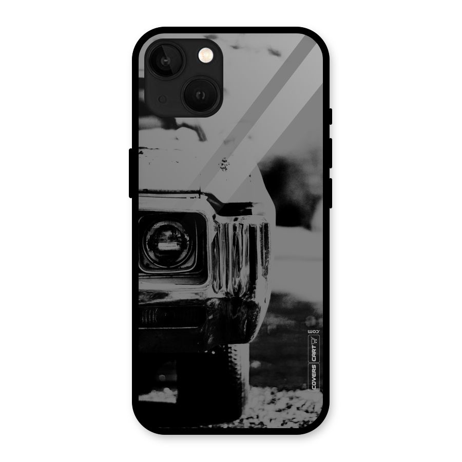 Vintage Car Black and White Glass Back Case for iPhone 13