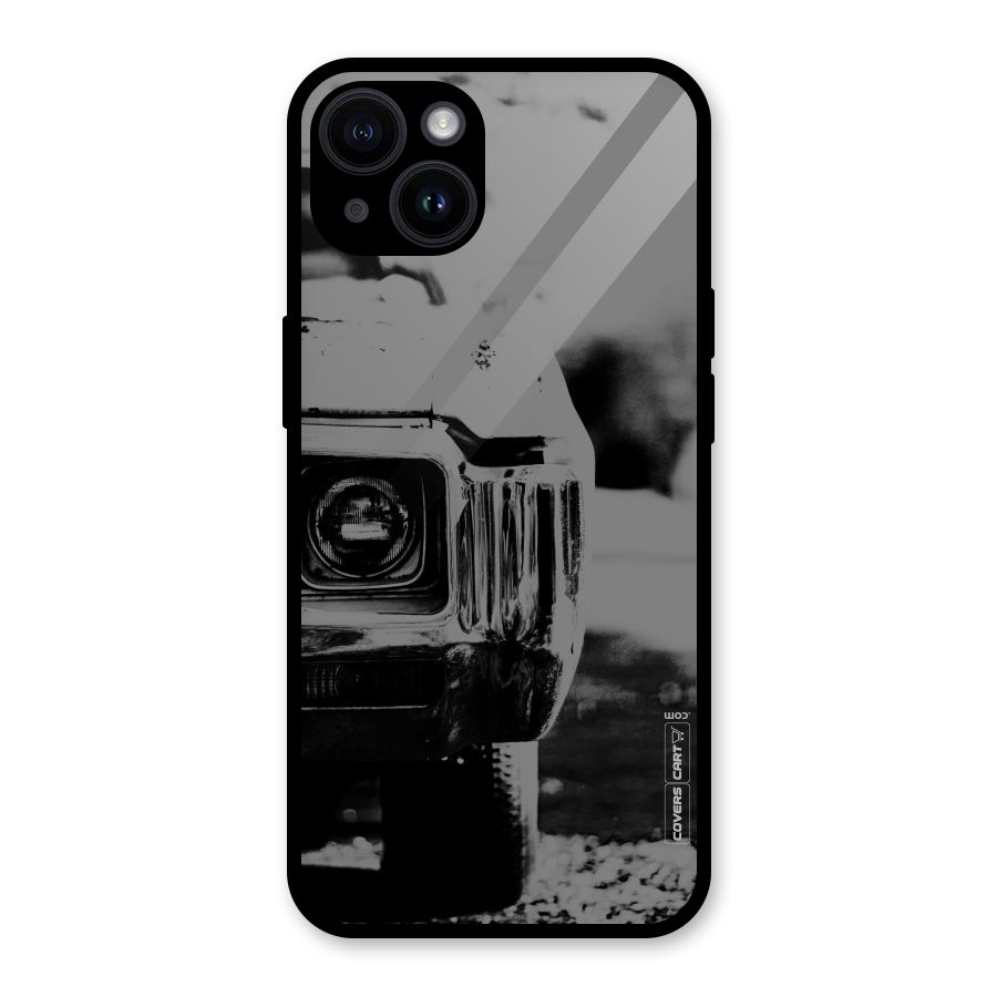 Vintage Car Black and White Glass Back Case for iPhone 14