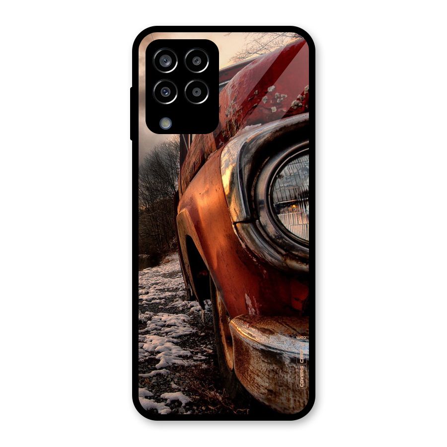 Vintage Car Headlight Glass Back Case for Galaxy M33