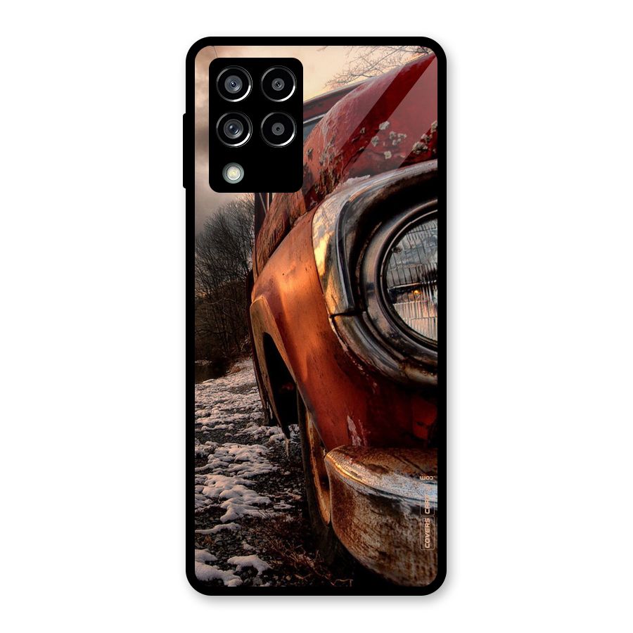 Vintage Car Headlight Glass Back Case for Galaxy M53 5G