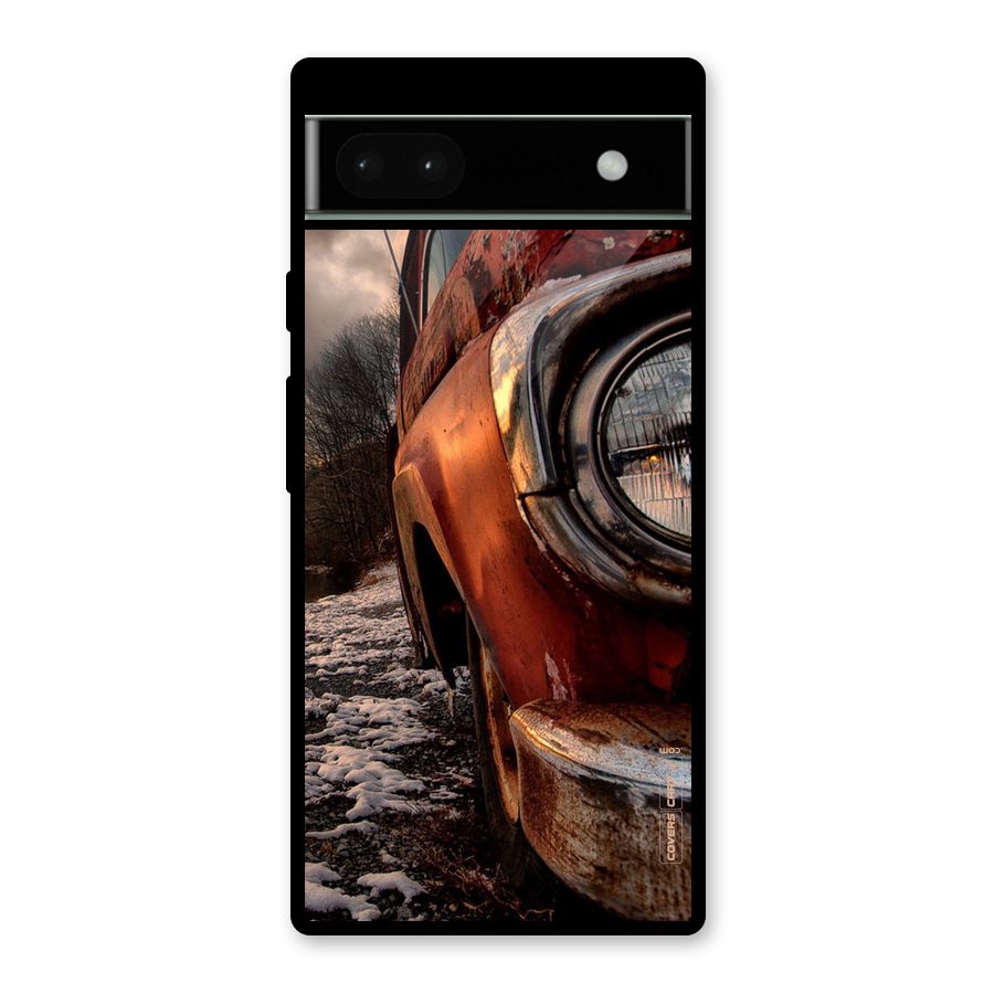 Vintage Car Headlight Glass Back Case for Google Pixel 6a