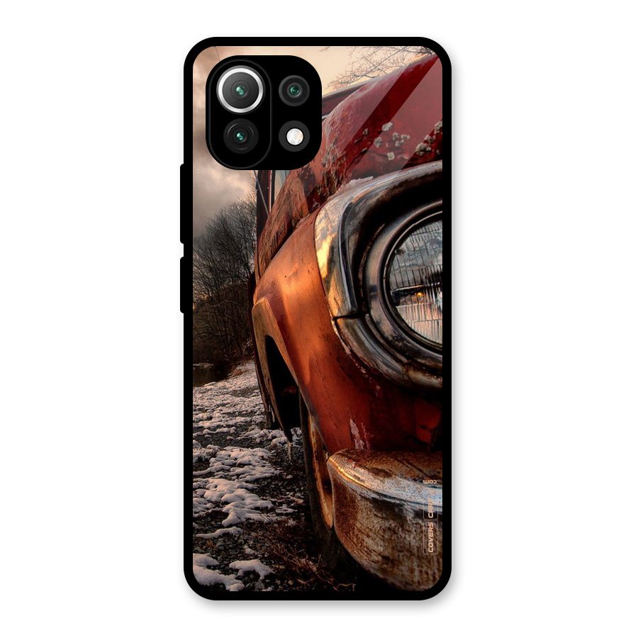 Vintage Car Headlight Glass Back Case for Mi 11 Lite NE 5G