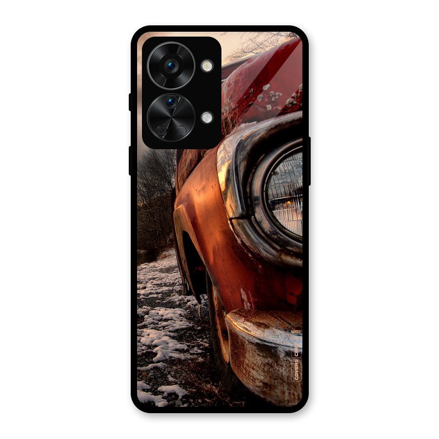 Vintage Car Headlight Glass Back Case for OnePlus Nord 2T