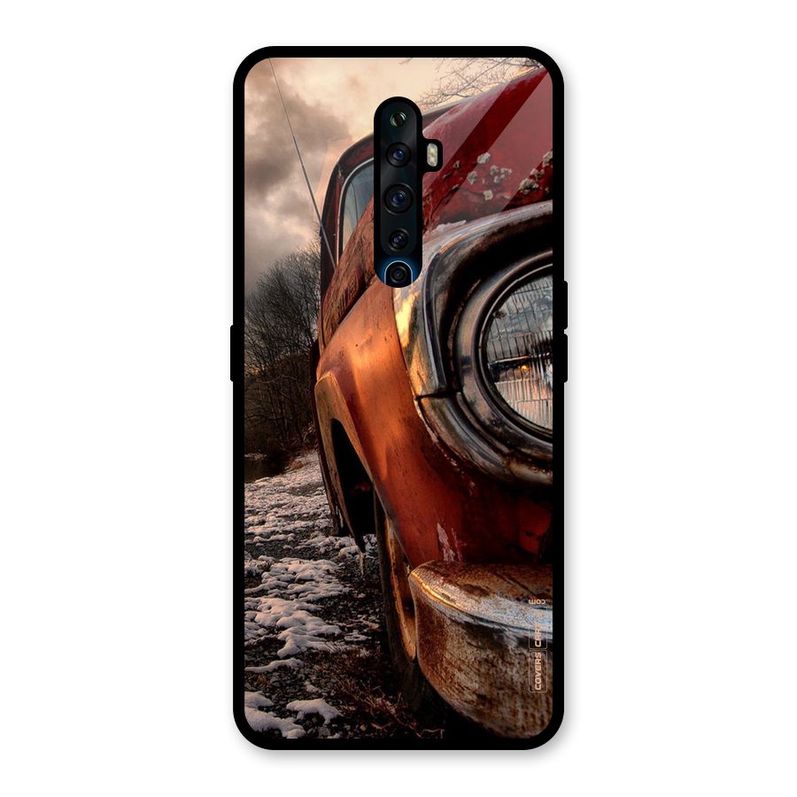 Vintage Car Headlight Glass Back Case for Oppo Reno2 F