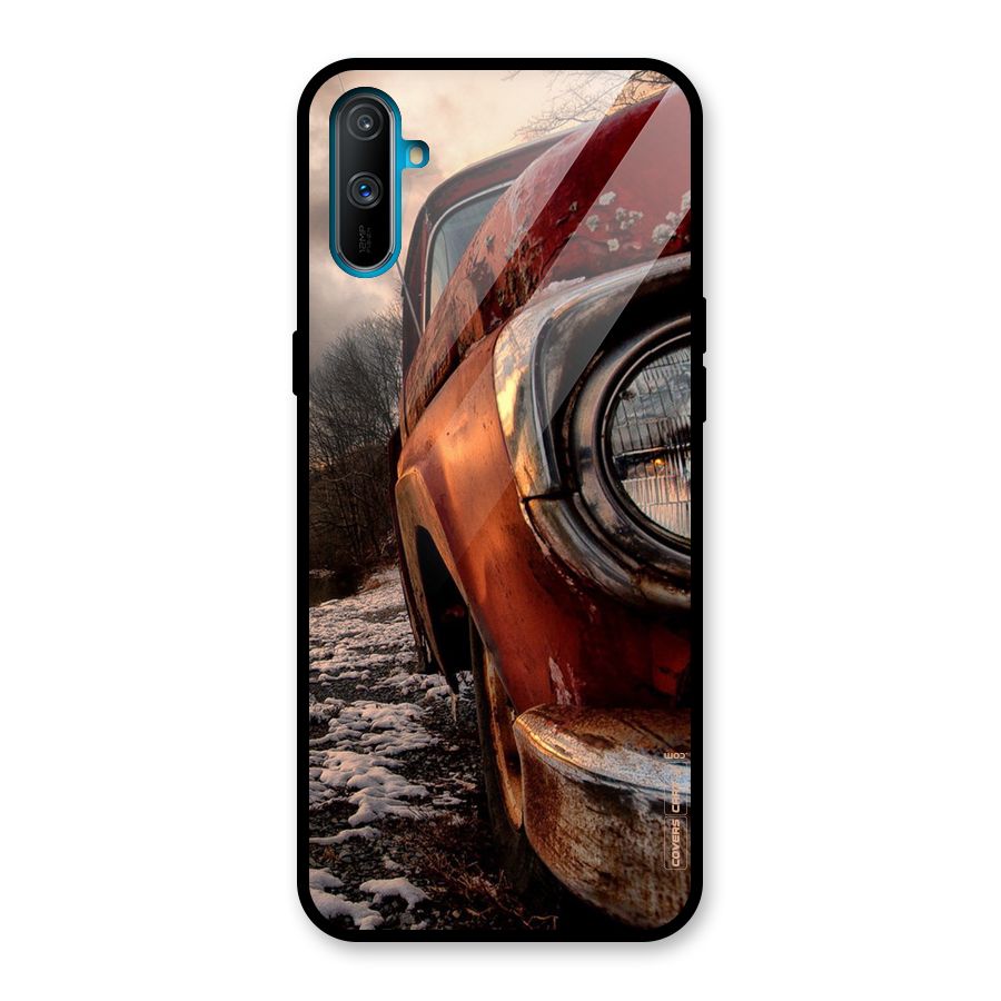 Vintage Car Headlight Glass Back Case for Realme C3