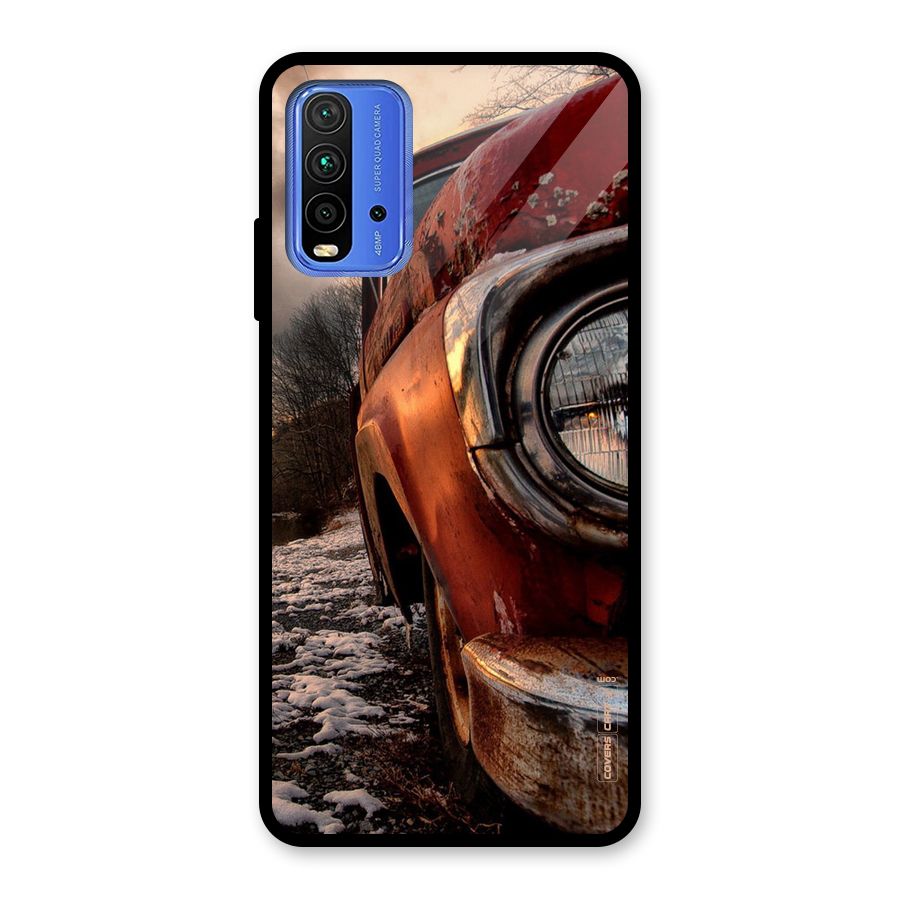 Vintage Car Headlight Glass Back Case for Redmi 9 Power