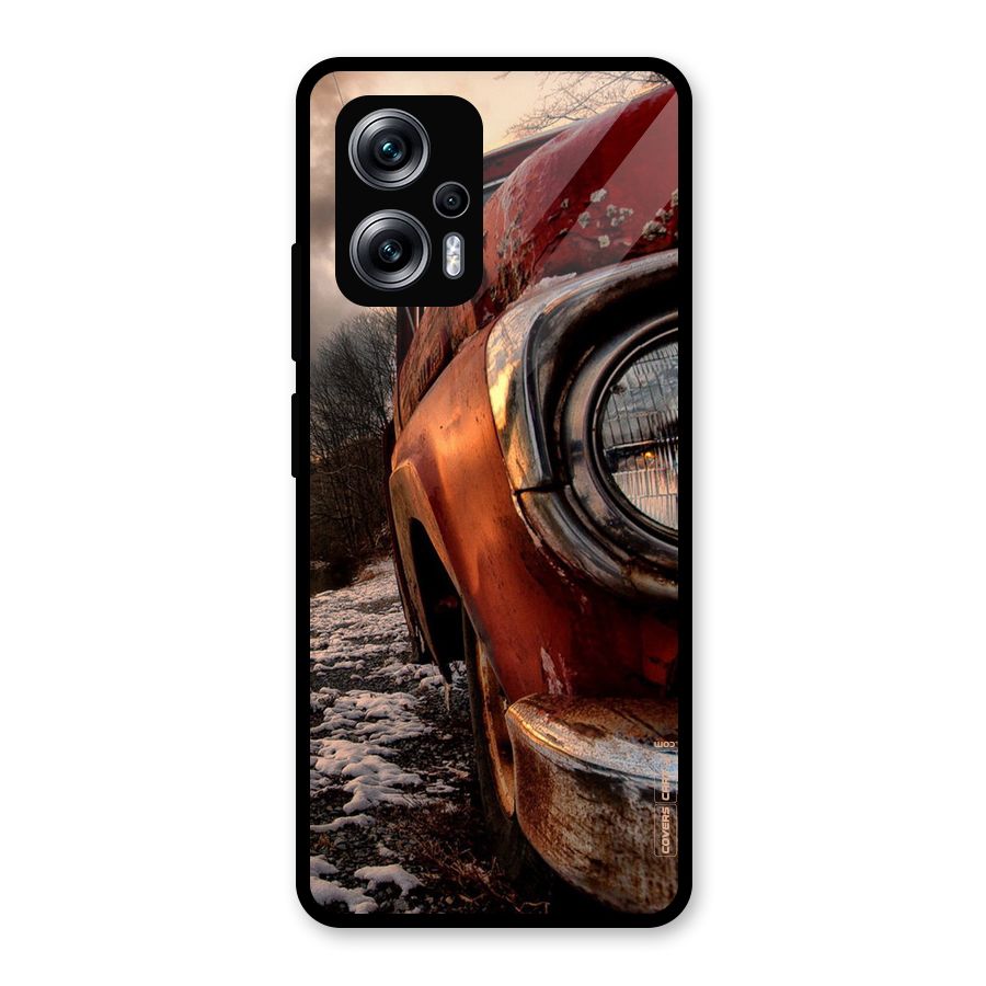 Vintage Car Headlight Glass Back Case for Redmi K50i