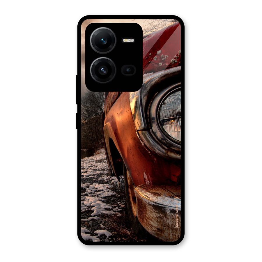 Vintage Car Headlight Glass Back Case for Vivo V25
