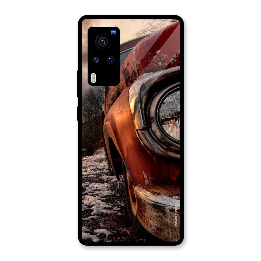 Vintage Car Headlight Glass Back Case for Vivo X60 Pro
